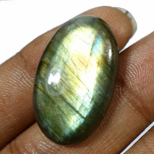 AFRICAN LABRADORITE, OVAL CABOCHON-CUT, 16x12mm (7.75cts), NATURAL GEMSTONE