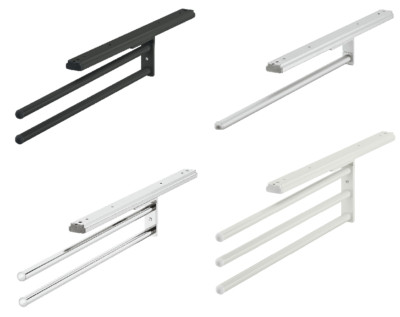 2 pezzi SO-TECH® Portasciugamani Estraibile 1 Braccio 325 mm Cromo lucido Barra Portasciugamani Estraibile Portasalviette 