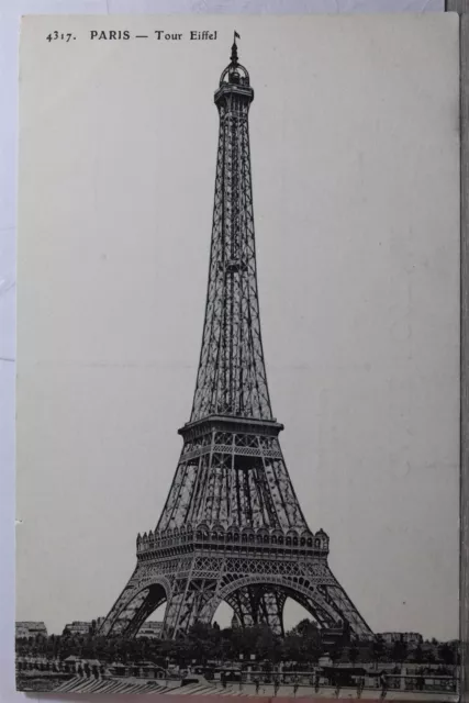 France Paris Eiffel Tower Tour Postcard Old Vintage Card View Standard Souvenir