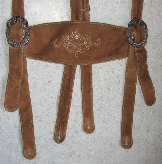 Traditional Costume Leather Suspenders IN Light Brown Z. Men's Approx. up To