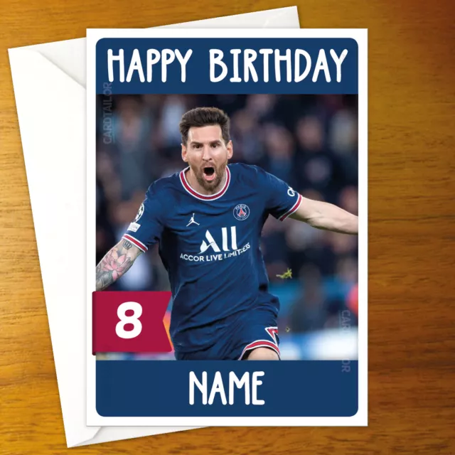 LIONEL MESSI PERSONALISED Birthday Card - personalized leo football ...