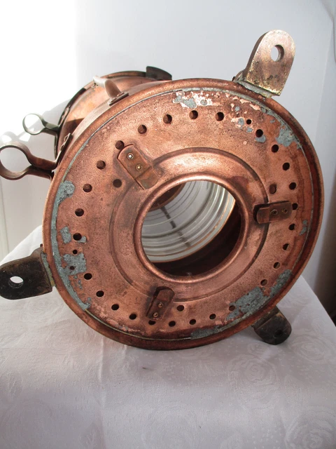 Schiffslaterne Original J.H. Peters  & Bey  aus massivem Kupfer - Bergungsobjekt 13