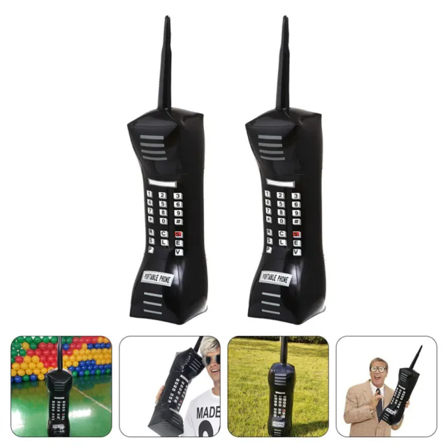 2 Pcs Simulated Mobile Phone 90s Themed Party Outfits Pretend