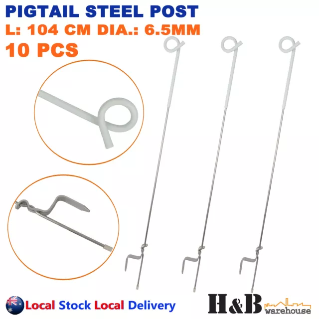 10 X Tread In Pigtail Steel Posts Electric Fence Insulated Pig Tail Strip Graze