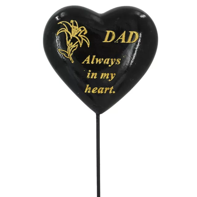 Special Dad Black & Gold Lily Flower Memorial Tribute Stick Graveside Plaque