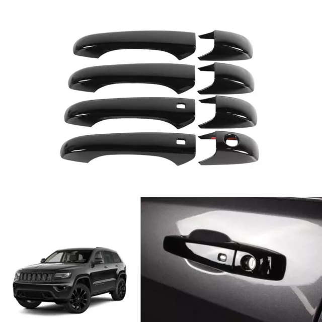 Black Door Handle Cover Trim Set Fit for Jeep Grand Cherokee Dodge Durango