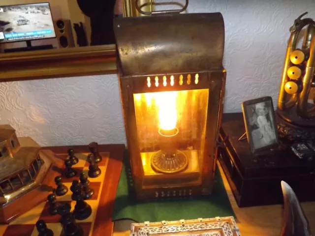 Vintage Kupfer Messing Öllampe zu einer elektrischen Lampe Lichtschalter Kabel
