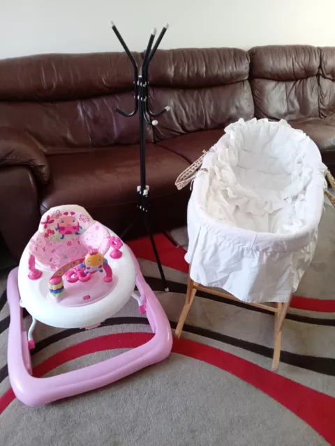 Baby Stuff Bundle Baby Bright Starts Walker,baby Moses Basket