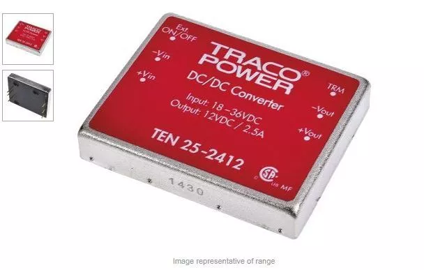 Traco TEN25-2412 Through Hole 25 W, 30 W Isolated DC-DC Converter
