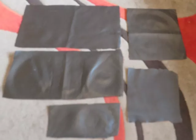 Konvolut zurückgewonnenes Leder schwarz abgeschnitten 5 Stück Menge 4