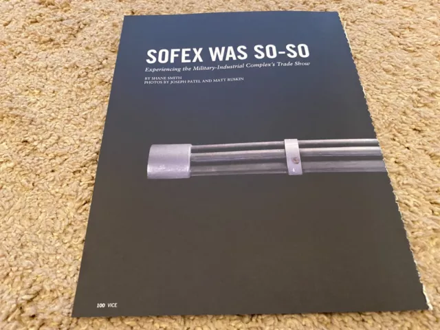Vbk16 Article & Picture. Sofex Was So-So By Shane Smith