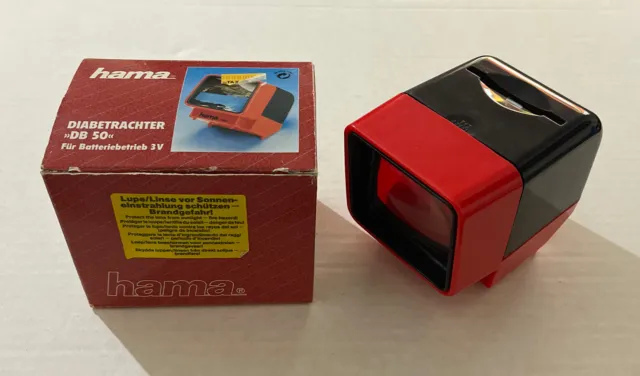 VINTAGE Hama DB 50 Red Hand Held View Slider - x3 Magnification Battery Powered