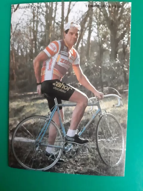 CYCLISME carte cycliste JESUS SUAREZ CUEVAS équipe ZAHOR chocolates 1986