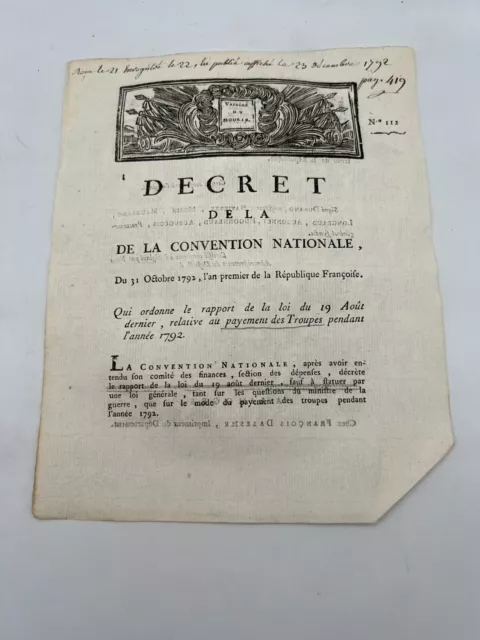 Qui ordonne le rapport de la loi du 19 août dernier - 1792