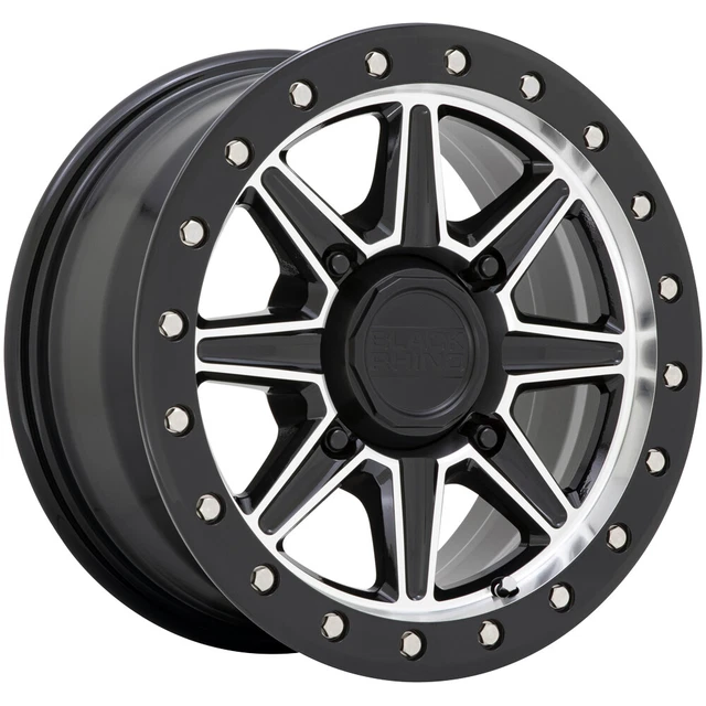 Black Rhino UTV Webb 15x7 4x137 +51mm Black/Machined Wheel Rim 15" Inch