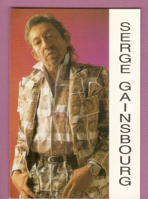 Serge GAINSBOURG  carte postale  CHANSON  Ed-made in EEC  RARE tenue en billets