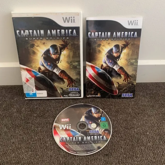 Captain America: Super Soldier + Manual - Nintendo Wii - Tested & Working