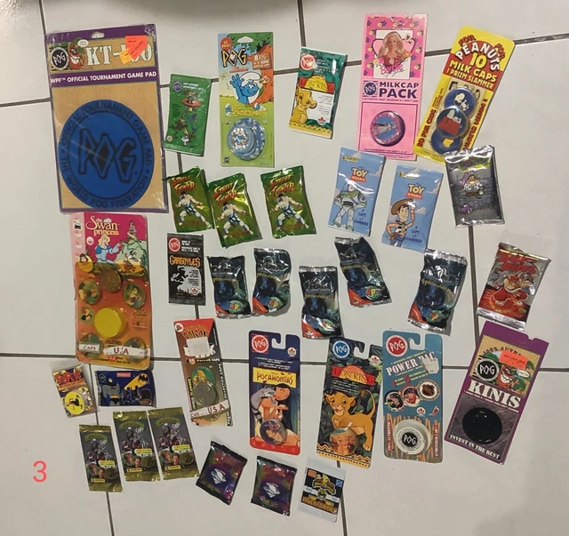 4 Boosters Pogs Wackers Neufs, Avec Tube Panini, 36 Pièces, Flip Caps