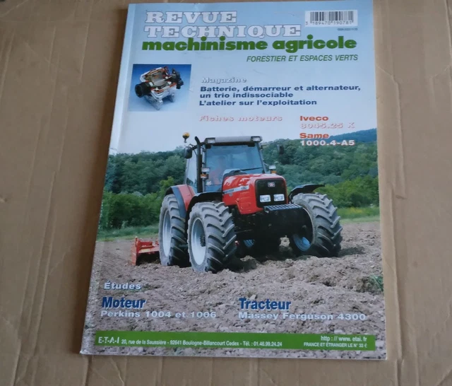 Revue Technique Tracteur Massey Ferguson MF 3115-3125 - RTMA 74, Occasion, Manuel D'atelier