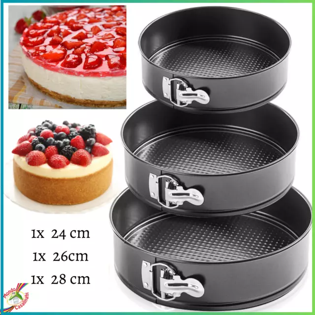 Set tris Tortiera con cerniera teglia da forno rotonda 24 26 28 stampo a dolci