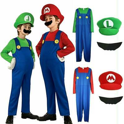 Bambini Ragazzi Ragazze Super Mario Luigi Halloween Costume Vestito Da Festa 2