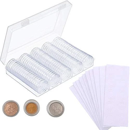 JZK 100 x Plastique Capsules de Pièces 30mm Capsules de Monnaie Titulaire + 1...