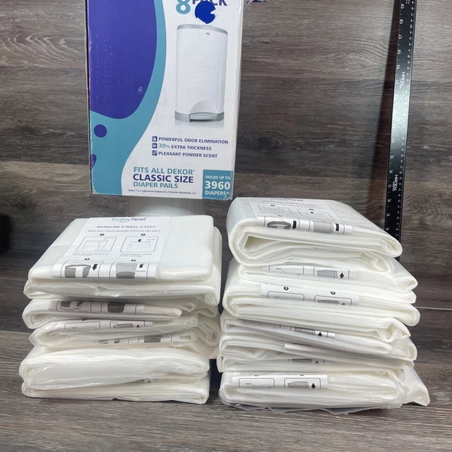 Babyfeel Diaper Pail Refill 15 Pack Fits Dekor Classic Size Diaper Pail