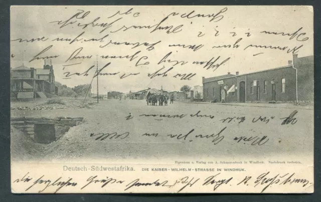 DSWA 1906 AK WINDHUK KAISER-WILHELM Strasse Dienstsiegel Lazarett (L8201