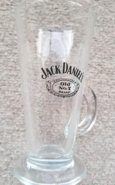 Jack Daniels old no7 brand  glass with handle.  Whiskey man cave home bar spirit