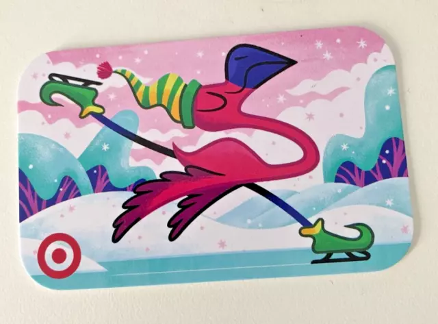 Target Christmas Flamingo Ice Skating Gift Card NO $ Value Collectible 2023