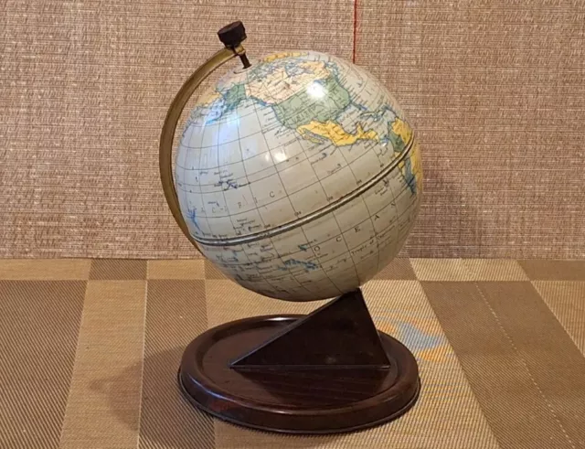 Vintage Tin Plate Chad Valley World Globe Made 1940's: Reduced To Now £20