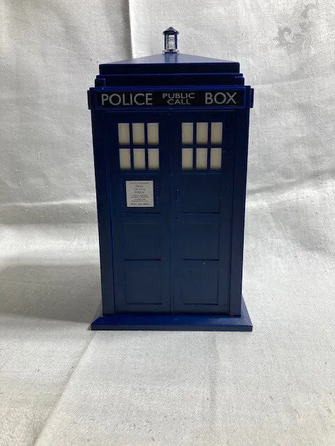 2004 Doctor Who Plastic Light/Sound Tardis Police Call Box Cookie Jar