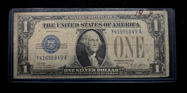 1928 A $1 Dollar Silver Certificate Funnyback Note Y41696849A