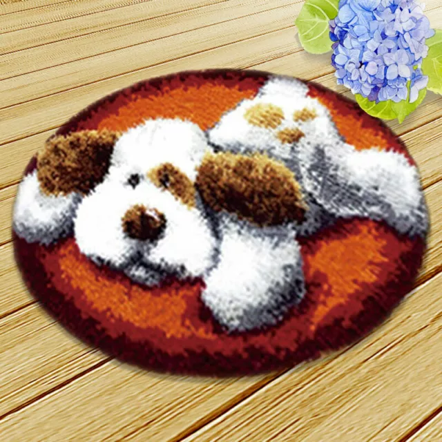 Large Latch Hook Rug Carpet Kit for Kids Adults Making Animal Dog Pattern