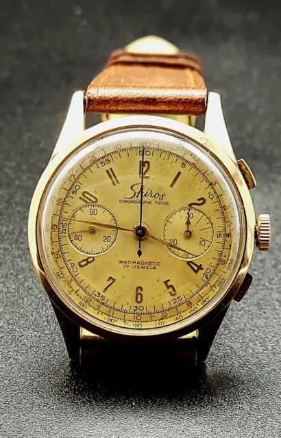 Orologio Watch Shiros Chronographe Suisse cal. 248 Landeron Vintage Oro 18k/750
