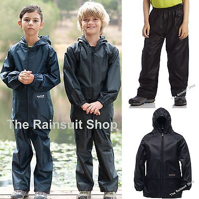 Regatta Kids Waterproof Stormbreak Jacket & Trousers Suit Boys Girls Childs Coat