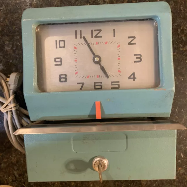 Vintage Acroprint Time Clock Manual Punch Industrual Office 150nr4