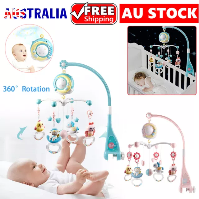 Baby Mobile Hanging Musical Bed Bell Crib Cot Wind Up Music Box Gift Rattle Toy