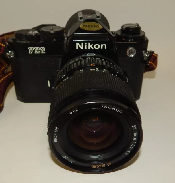 Vintage Nikon FE2 Camera 35mm SLR with Tamron Lens 2
