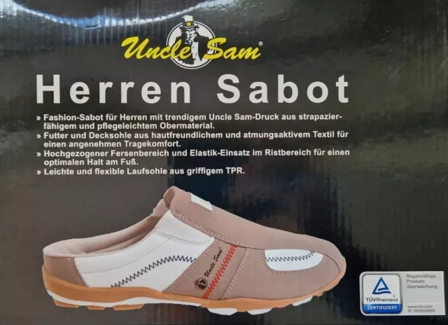 UNCLE SAM Herren Sabot Sneaker Mule Schuhe Slipper | NEU OVP | Rarität