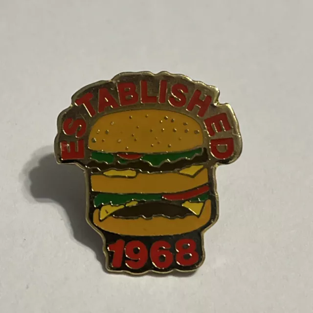 McDonald's Employee Big Mac Established 1968 Lapel Pin