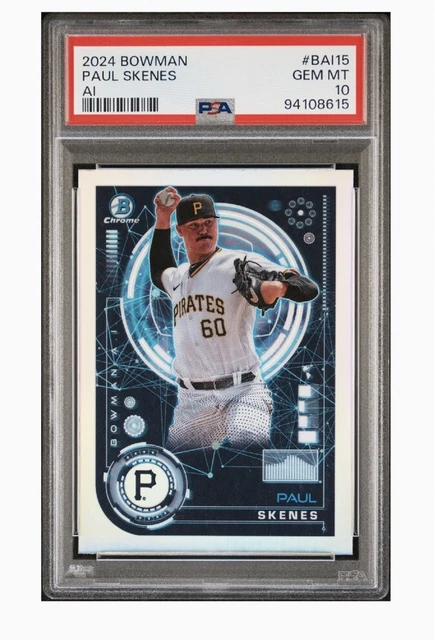 PSA 10 PAUL SKENES AUTO 1st 2023 Bowman Cromato Draft PIRATI - Foto 7