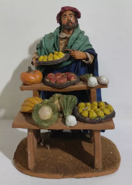 05449 Pastorello Presepe napoletano - Statuina terracotta - Fruttivendolo -20 cm