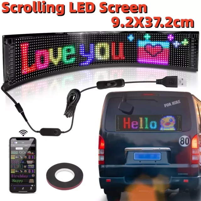 Smart Scrolling LED Screen Sign Blue-tooth App Control Store Window Screen 9x37