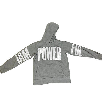 ATHLETA GIRL | I AM POWERFUL Gray Hoodie Sweatshirt Large 12 Girls Soft Pockets