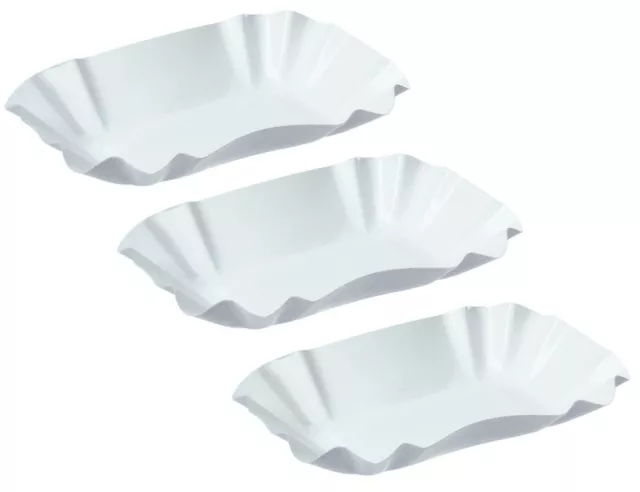 KU0B Pommesschale weiß 10 x 17x 3 cm Pappschalen Currywurst Imbiss Grill Schalen