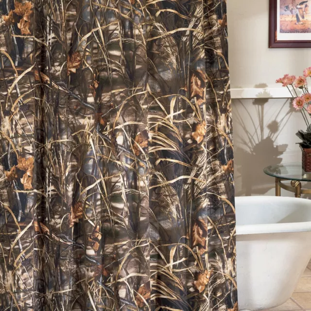 Realtree Max-4 HD Fabric Shower Curtain 72" x 72" Advantage Camo Rustic Cabin