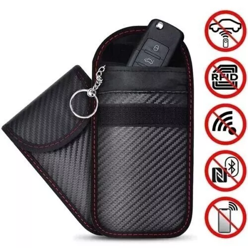 2 x Car Key Signal Blocker Faraday Pouch Case Fob Keyless RFID Blocking Cage UK.