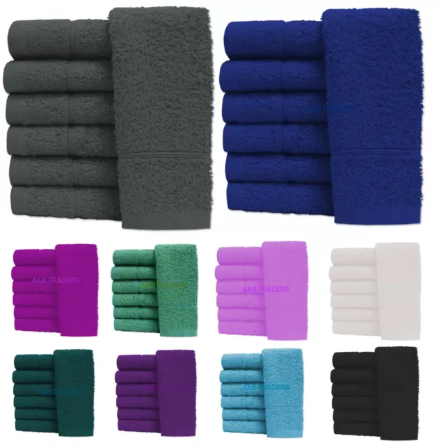 6X Guest Towels 100% Egyptian Cotton 600 GSM Soft Fluffy Quick Dry 10 Colours