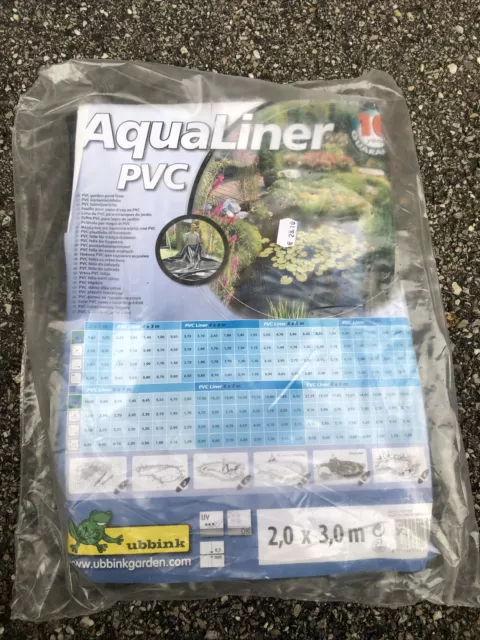 Ubbink Bâche d'étang Bâche pour bassin de jardin "AquaLiner" PVC 2 x 3 m Neuve